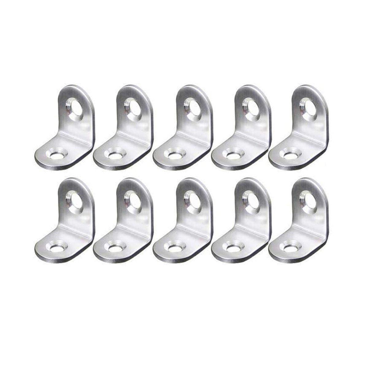 10pcs 90-degree L Type Angle Brackets Right Angle Fixed Support Furniture Connector - 20*20*16mm