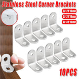 10pcs 90-degree L Type Angle Brackets Right Angle Fixed Support Furniture Connector - 25*25*16mm