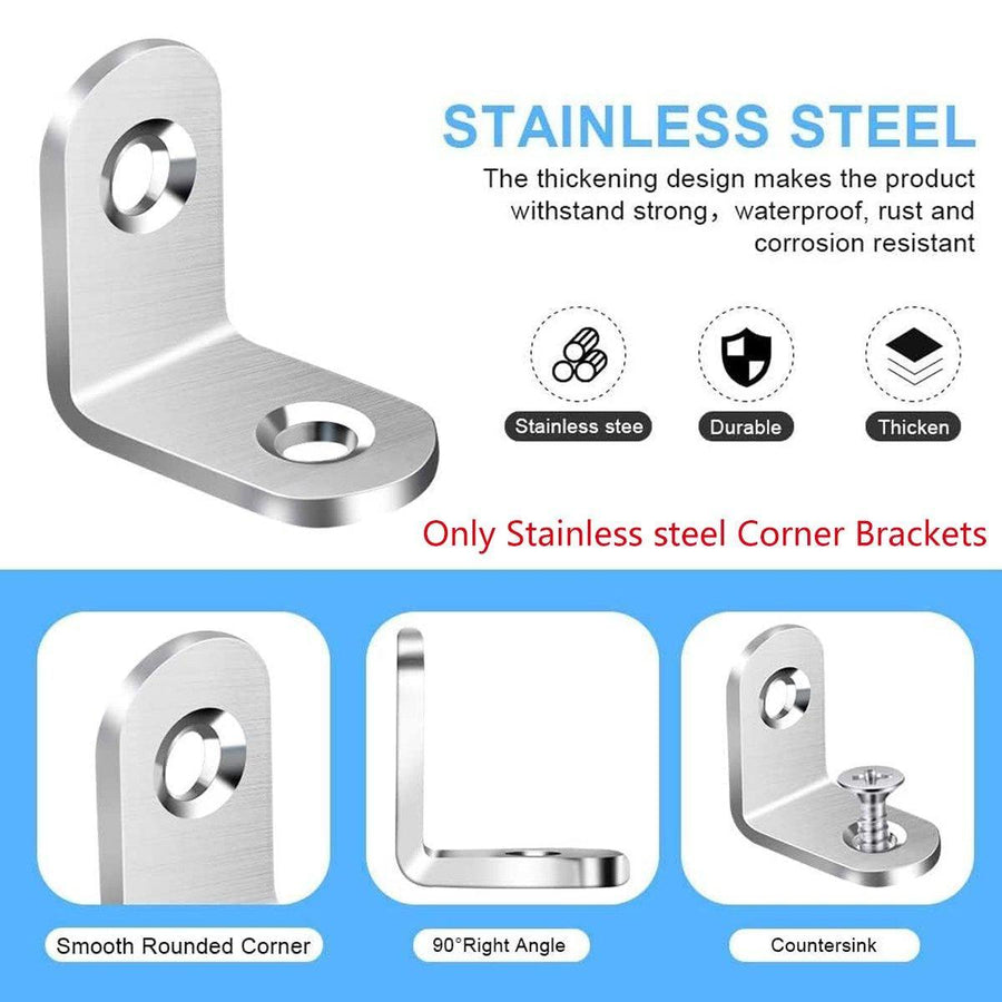 10pcs 90-degree L Type Angle Brackets Right Angle Fixed Support Furniture Connector - 25*25*16mm