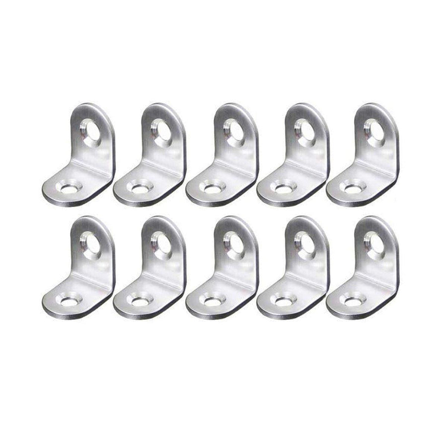 10pcs 90-degree L Type Angle Brackets Right Angle Fixed Support Furniture Connector - 25*25*16mm