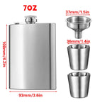 70Z Stainless Steel Portable Outdoor Flat Metal Wine Flagon Leakproof Travel