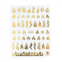 3D Flame Nail Stickers Fire Design Manicure Decals Self Adhesive Nail Art Sheet - Gold