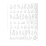 3D Flame Nail Stickers Fire Design Manicure Decals Self Adhesive Nail Art Sheet - White