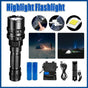 150000Lm Cree L2 Led Tactical Flashlight Usb Rechargeable Camping Hunting Torch