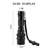 150000Lm Cree L2 Led Tactical Flashlight Usb Rechargeable Camping Hunting Torch - Low Angle