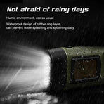 Hand Crank Solar Powered Rechargeable Led Camping Emergency Flashlight - Black