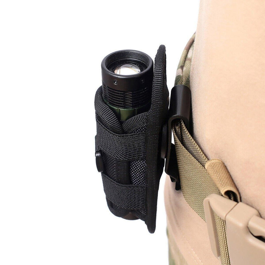 Portable Outdoor Military Flashlight Bag Pouch Tactical Case Holster Belt Holder - Black