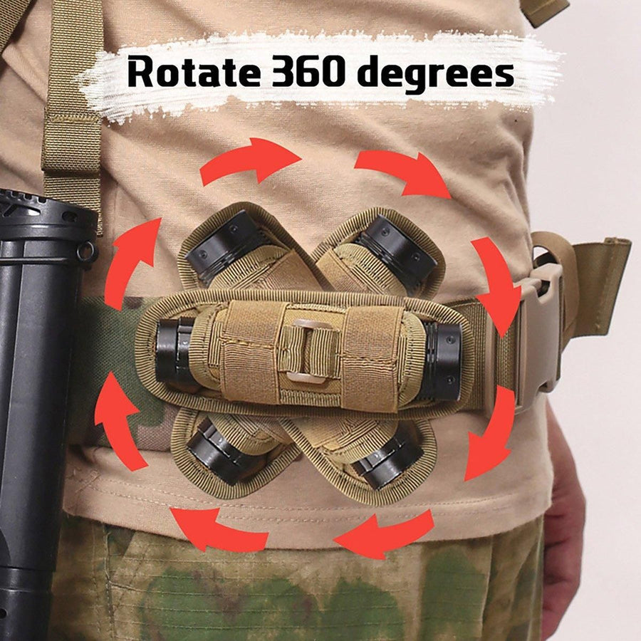 Portable Outdoor Military Flashlight Bag Pouch Tactical Case Holster Belt Holder - Camouflage