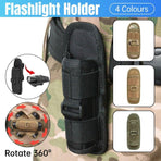 Portable Outdoor Military Flashlight Bag Pouch Tactical Case Holster Belt Holder - Khaki