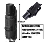 Portable Outdoor Military Flashlight Bag Pouch Tactical Case Holster Belt Holder - Khaki