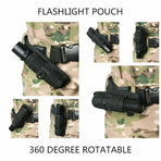 Portable Outdoor Military Flashlight Bag Pouch Tactical Case Holster Belt Holder - Khaki