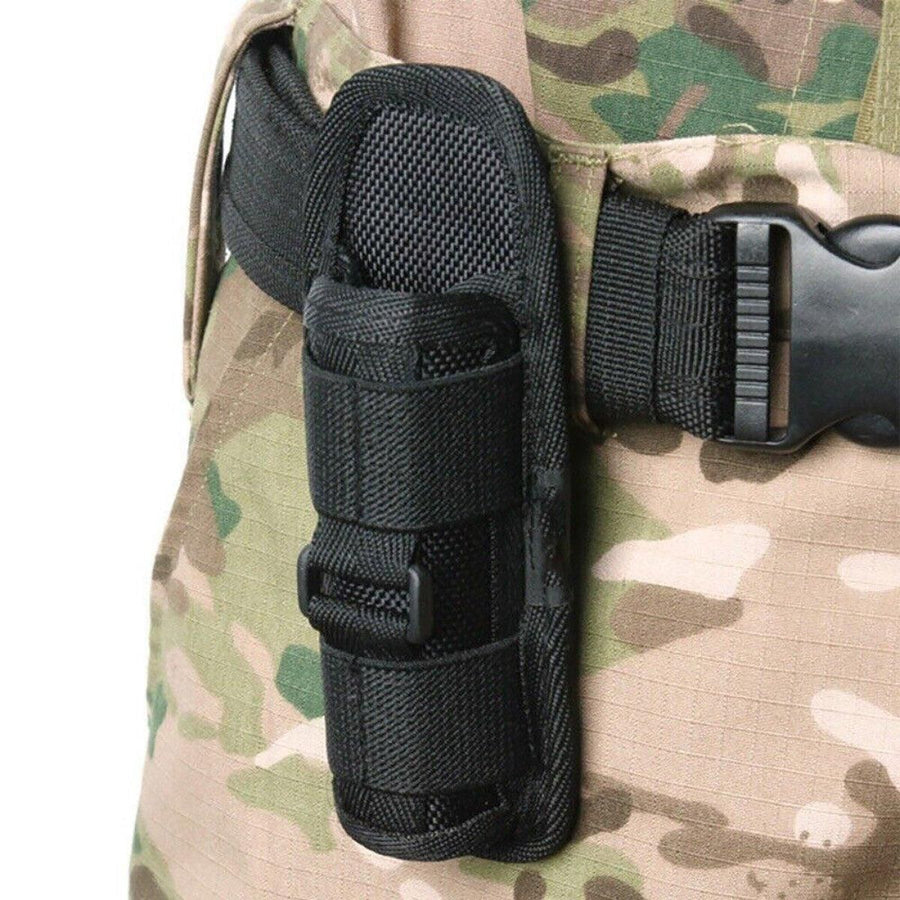 Portable Outdoor Military Flashlight Bag Pouch Tactical Case Holster Belt Holder - Khaki
