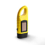 Hand Crank Solar Powered Rechargeable Led Camping Emergency Flashlight - Green - Close-Up Angle