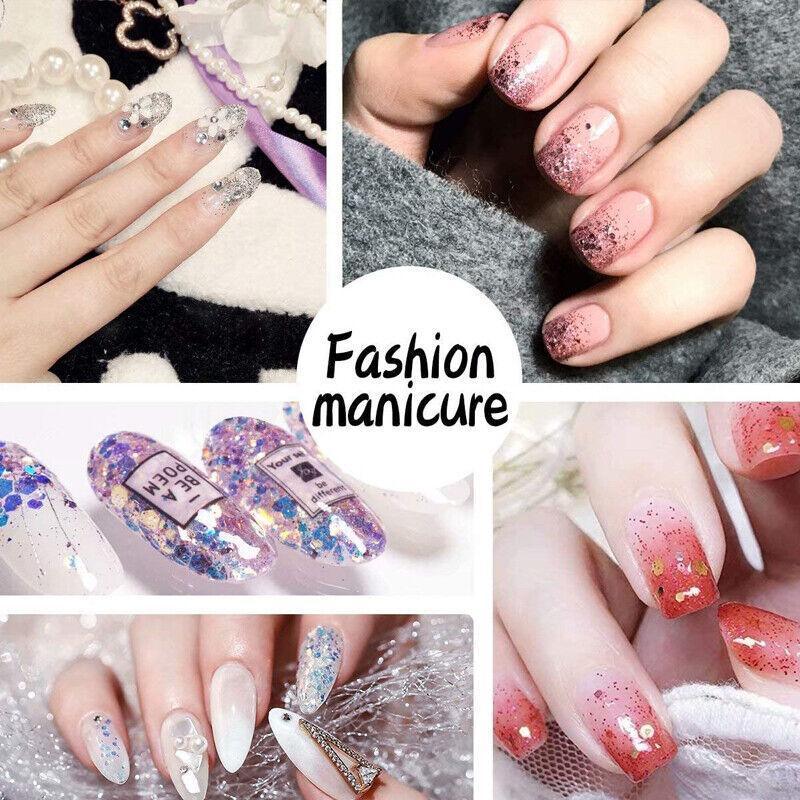 50G Fine Glitter Dust Powder Holographic Iridescent Metallic Body Nail Art Craft - Silver