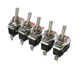 5X Waterproof Toggle Flick Switch 250V On/Off Car Dash Light Metal 12 Volt Boot - Front View