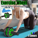 Abdominal Exercise Wheel Fitness Roller Home Workout Muscle Trainer Gym Equipment - Black