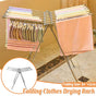 Folding Clothes Drying Rack Indoor Floor Standing Hanger Laundry Pole Airer Home
