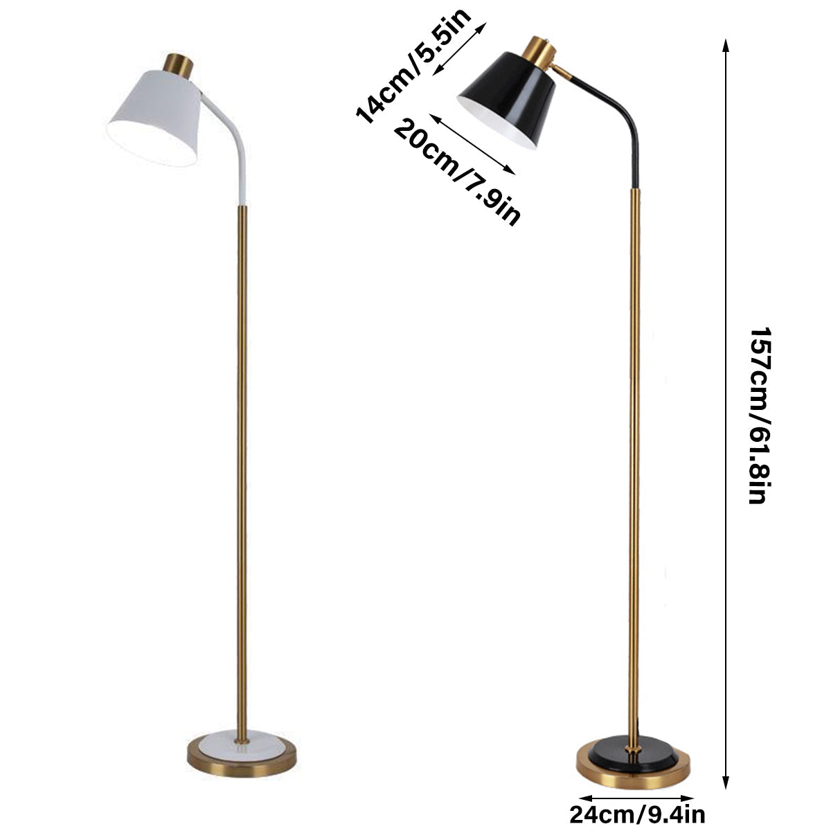 Bedside Floor Lamp Modern Standing Light for Bedroom Living Room Home Lighting - Black
