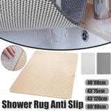 Waterproof Non-Slip Bathroom Shower Mat Anti-Slip Rug Toilet Floor Mat Washable - Cream-43*75cm