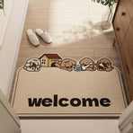 Cartoon Non Slip Household Silk Circle Floor Mat Durable Entryway Rug Can Be Cut - Panda