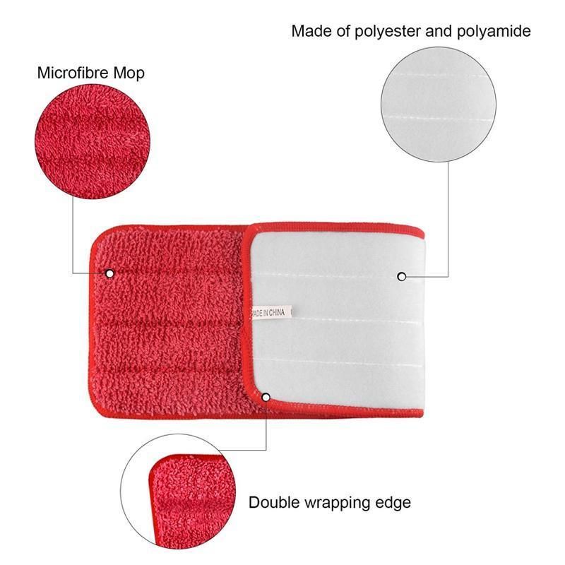 Replacement Microfiber Flat Mop Head Refill Floor Cleaning Pads Absorbent Cloths - Grey