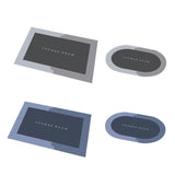 50x80CM Super Absorbent Floor Mat Soft Quick-Drying Non-Slip Diatom Mud Bath - Grey-Oval