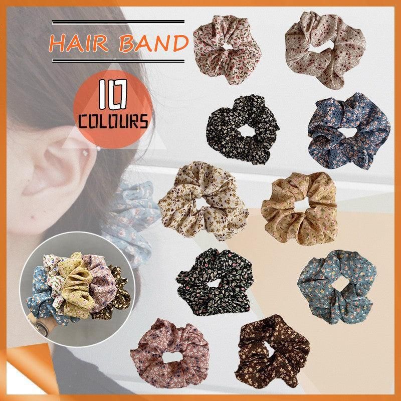 Fresh Hair Accessories Printed Hair Band Hair Rope Hair Ring Elastic Headband - Black +Green