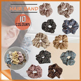 Fresh Hair Accessories Printed Hair Band Hair Rope Hair Ring Elastic Headband - Black +Green - Front View
