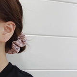 Fresh Hair Accessories Printed Hair Band Hair Rope Hair Ring Elastic Headband - Black +Green - 45-Degree Angle