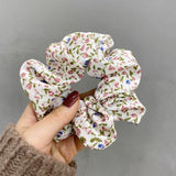 Fresh Hair Accessories Printed Hair Band Hair Rope Hair Ring Elastic Headband - Black +Green - Rear View