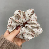 Fresh Hair Accessories Printed Hair Band Hair Rope Hair Ring Elastic Headband - Black +Green - Close-Up Angle