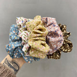 Fresh Hair Accessories Printed Hair Band Hair Rope Hair Ring Elastic Headband - Black +Green