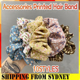 Fresh Hair Accessories Printed Hair Band Hair Rope Hair Ring Elastic Headband - Black +Green