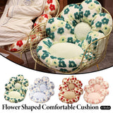 Cute Soft Seat Cushion Flower Shaped Lazy Sofa Pad for Office Chairs and Home Use - Red - Front View