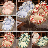 Cute Soft Seat Cushion Flower Shaped Lazy Sofa Pad for Office Chairs and Home Use - Red - 45-Degree Angle