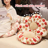 Cute Soft Seat Cushion Flower Shaped Lazy Sofa Pad for Office Chairs and Home Use - Red - Close-Up Angle