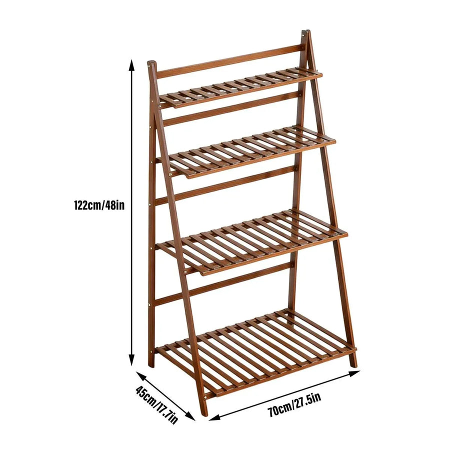 4 Tier Indoor Folding Plant Stand Shelf Rack Corner For Living Room Balcony