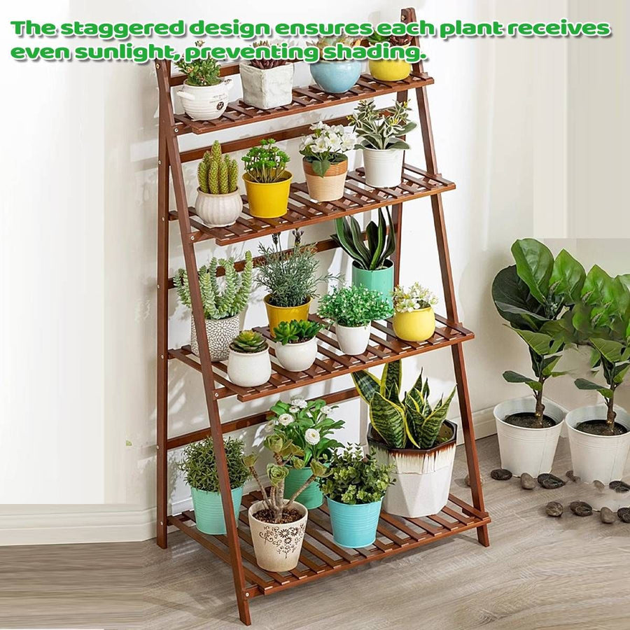 4 Tier Indoor Folding Plant Stand Shelf Rack Corner For Living Room Balcony