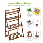 4 Tier Indoor Folding Plant Stand Shelf Rack Corner For Living Room Balcony