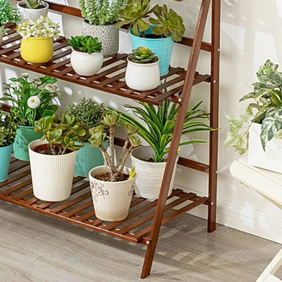 4 Tier Indoor Folding Plant Stand Shelf Rack Corner For Living Room Balcony