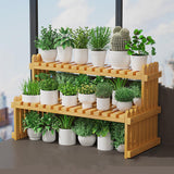 2 Tier Bamboo Plant Stand Flower Pot Rack Indoor Outdoor Patio Garden Shelf - Extra Image