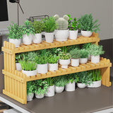 2 Tier Bamboo Plant Stand Flower Pot Rack Indoor Outdoor Patio Garden Shelf - Extra Image