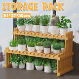 2 Tier Bamboo Plant Stand Flower Pot Rack Indoor Outdoor Patio Garden Shelf - Extra Image