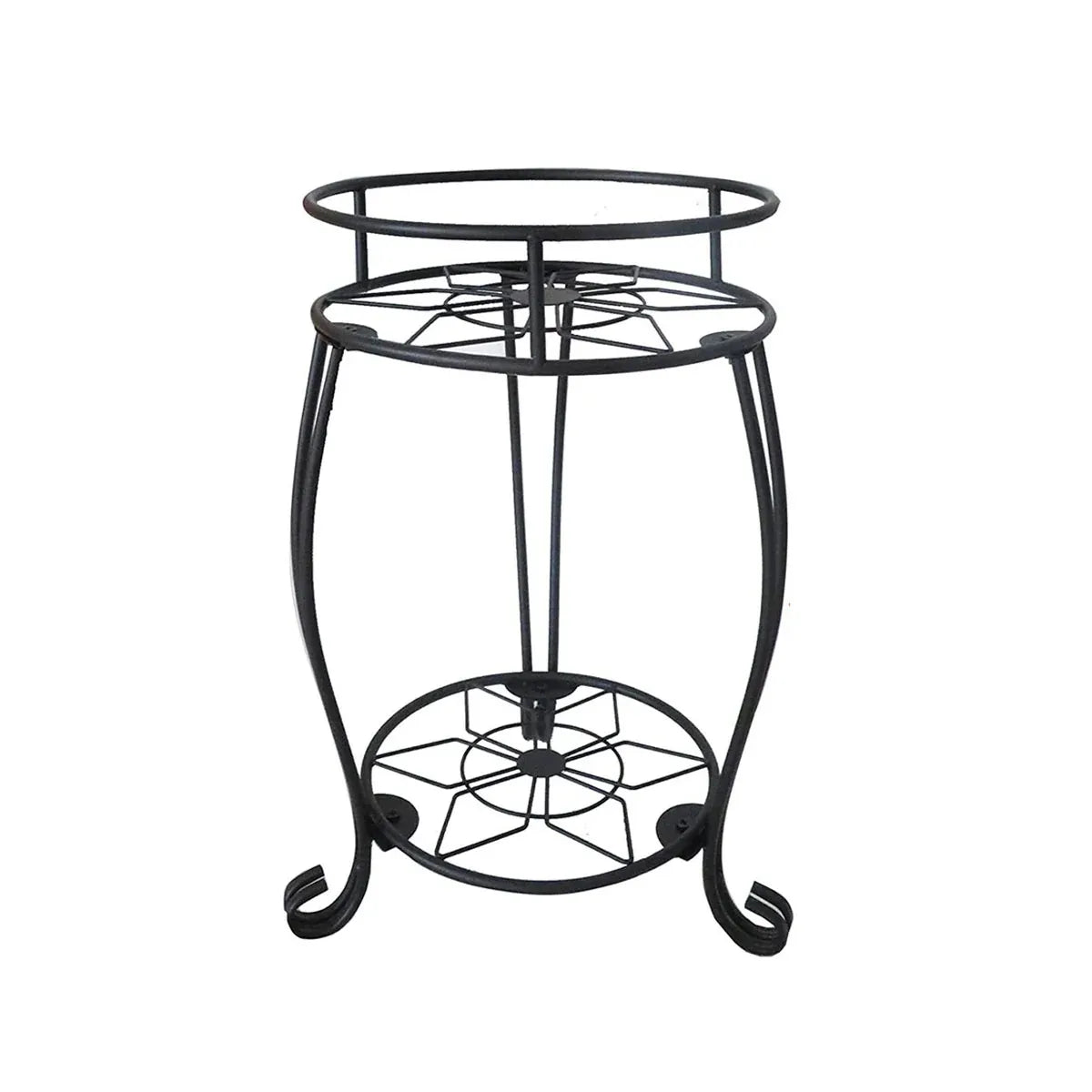 Foldable Plant Stand 2 Tier Metal Flower Shelf for Indoor Outdoor