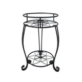 Foldable Plant Stand 2 Tier Metal Flower Shelf for Indoor Outdoor - Front View