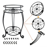 Foldable Plant Stand 2 Tier Metal Flower Shelf for Indoor Outdoor - 45-Degree Angle