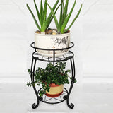 Foldable Plant Stand 2 Tier Metal Flower Shelf for Indoor Outdoor - Extra Image