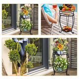 Foldable Plant Stand 2 Tier Metal Flower Shelf for Indoor Outdoor - Extra Image