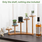 Bamboo Indoor Desktop Flower Stand for Living Room Office MultiTier Plant Holder - Square