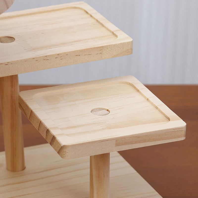Multi-Tier Wooden Step Shelf Desktop Storage Organizer for Office and Home Use